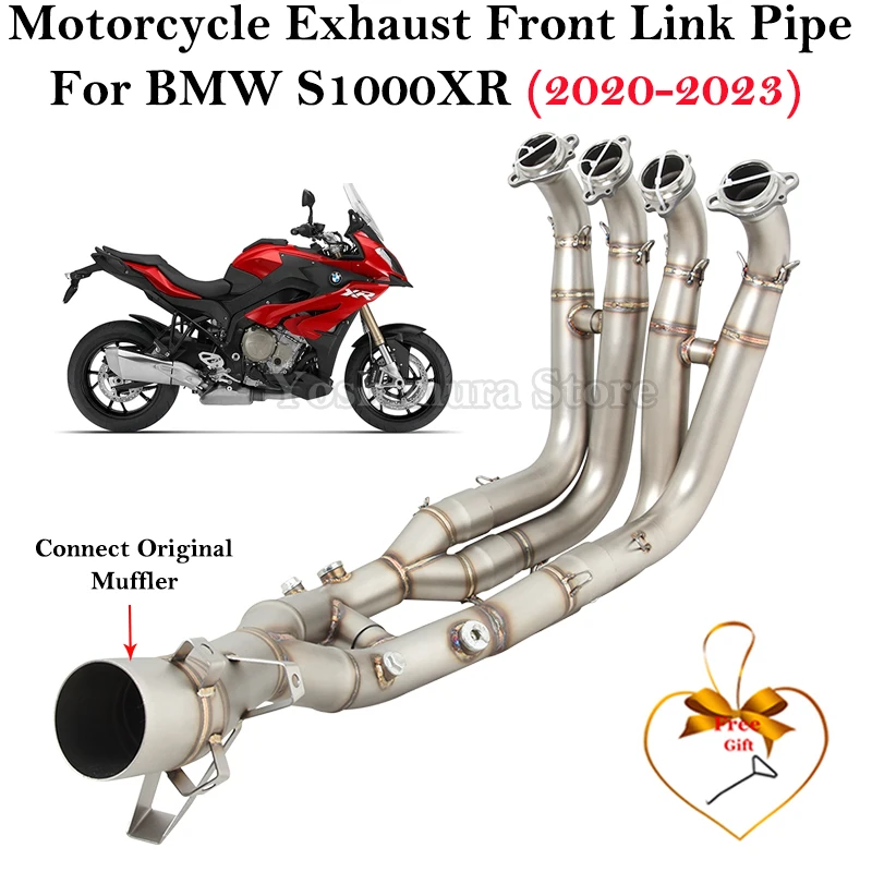 Escape slip-on para BMW S1000XR 2020-2023 con tubo de enlace frontal
