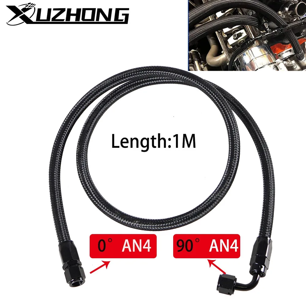 Kit mangueras trenzadas aceite combustible 4AN - accesorios 0° y 90°