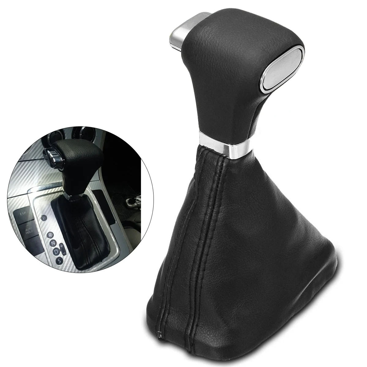 Gaitor pomo palanca cambios cuero Skoda Tiguan Touran Bora Passat - imagen 3