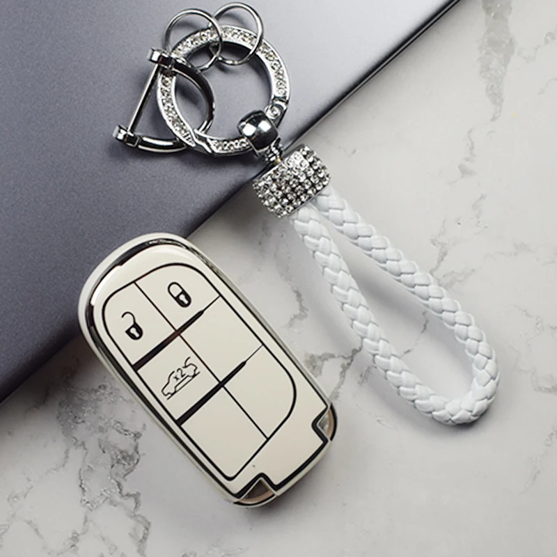 Funda de TPU para llave de coche, carcasa para Dodge Ram 1500 Journey Charger, Dart Challenger Grand Cherokee Renegade Fiat, Jeep Chrysler 300C - imagen 4