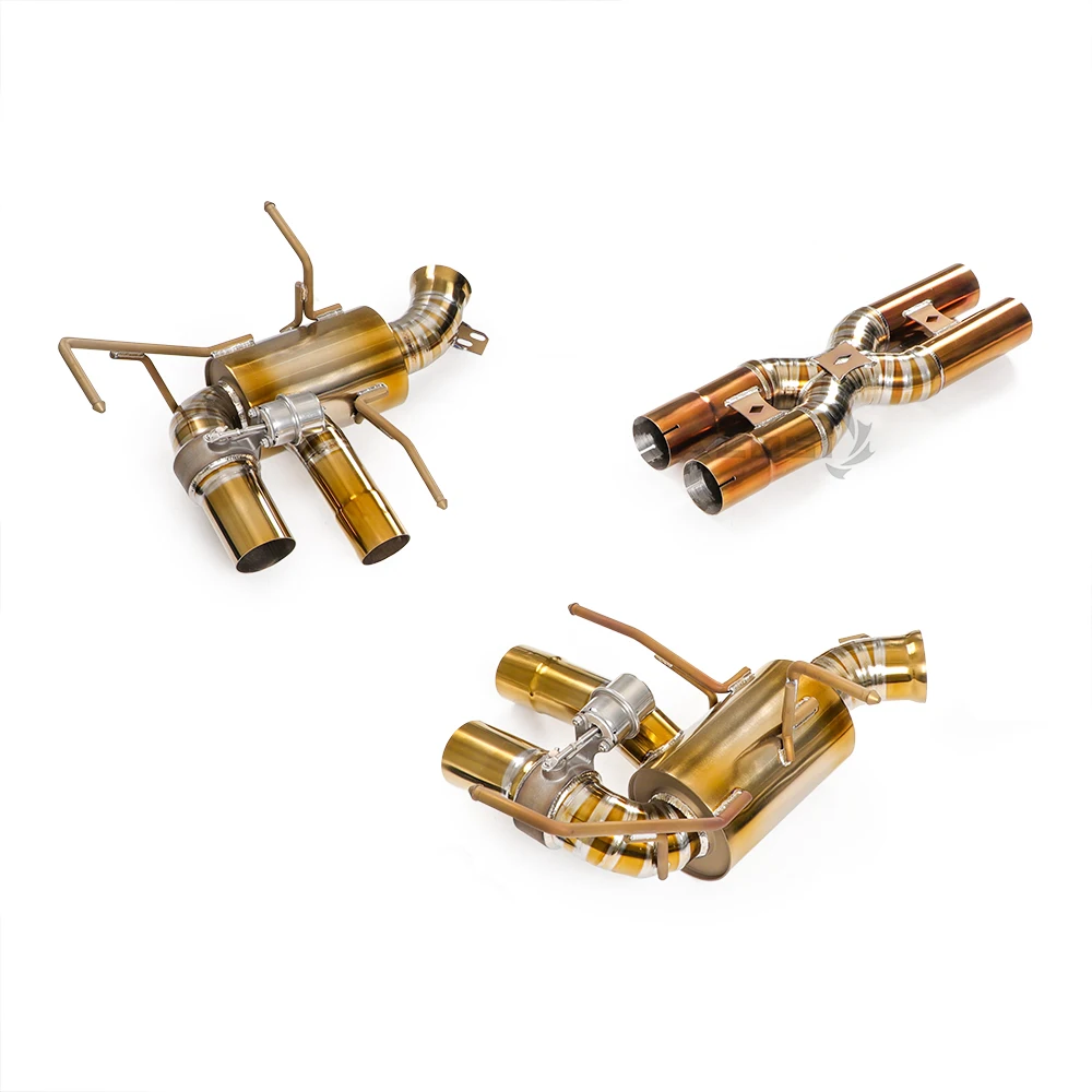 Para Ferrari F12 6,3 V12 2012-2017 escape de titanio con válvula de escape cat-back, tubo X y bajante de acero inoxidable con protector térmico - imagen 5