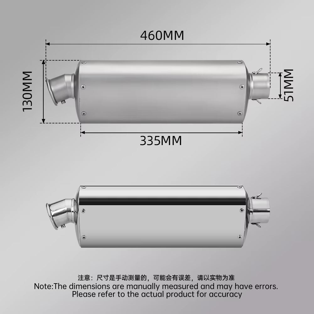 Silenciador escape 450SR 51mm acero inoxidable tubo delantero - imagen 3