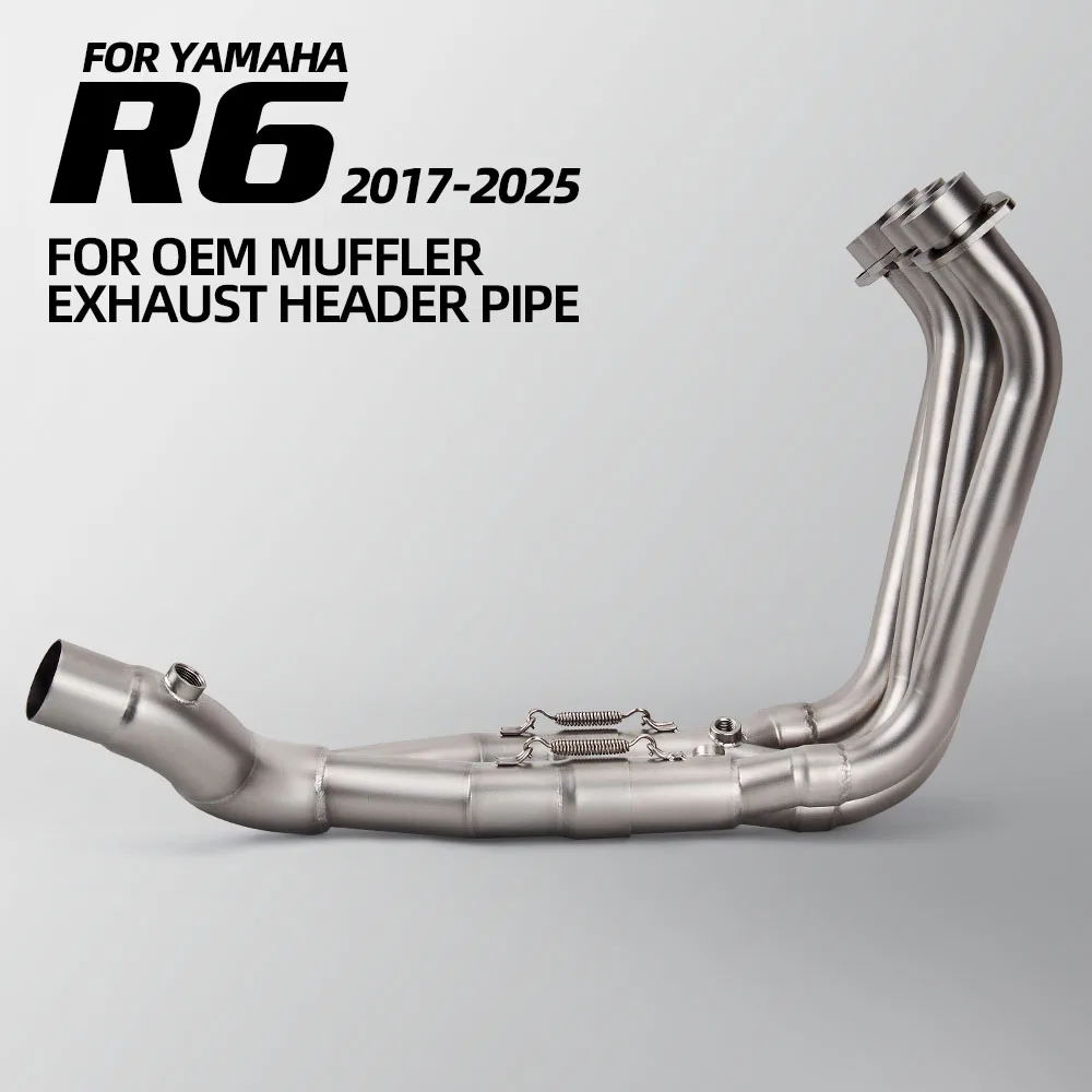 Para YAMAHA YZF R6 2017-2025 sistema de Escape de motocicleta de acero inoxidable completo tubo delantero Escape de carreras Slip On Tube interfaz Original - imagen 2