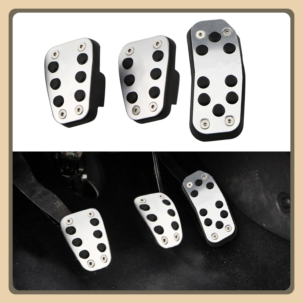 Cubierta de Pedal de coche para Ford Fiesta MK7 2009 - 2015 Ecosport 2012 - 2017 almohadillas de pedales de acelerador de goma de aleación de aluminio - imagen 2