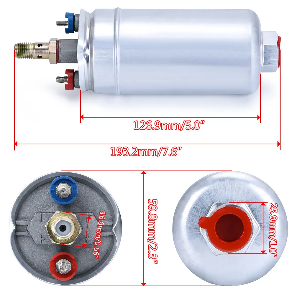 PQY bomba de combustible externa 044 300lph – Kit tuning - imagen 4
