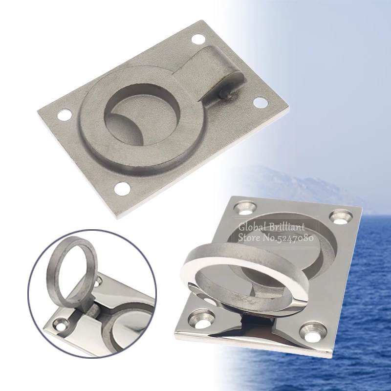Tirador de puerta embutido plegable de acero inoxidable 316 universal