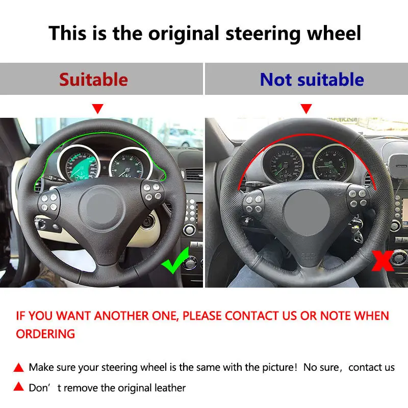 Cubierta de microfibra para volante de coche para Mercedes Benz