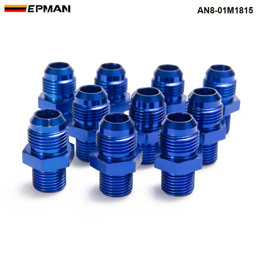 10 unids/lote AN8 - M18 * 1,5 adaptador de montaje de rosca de tubo recto para enfriador de aceite línea de combustible/manguera de aceite AN8-01M1815