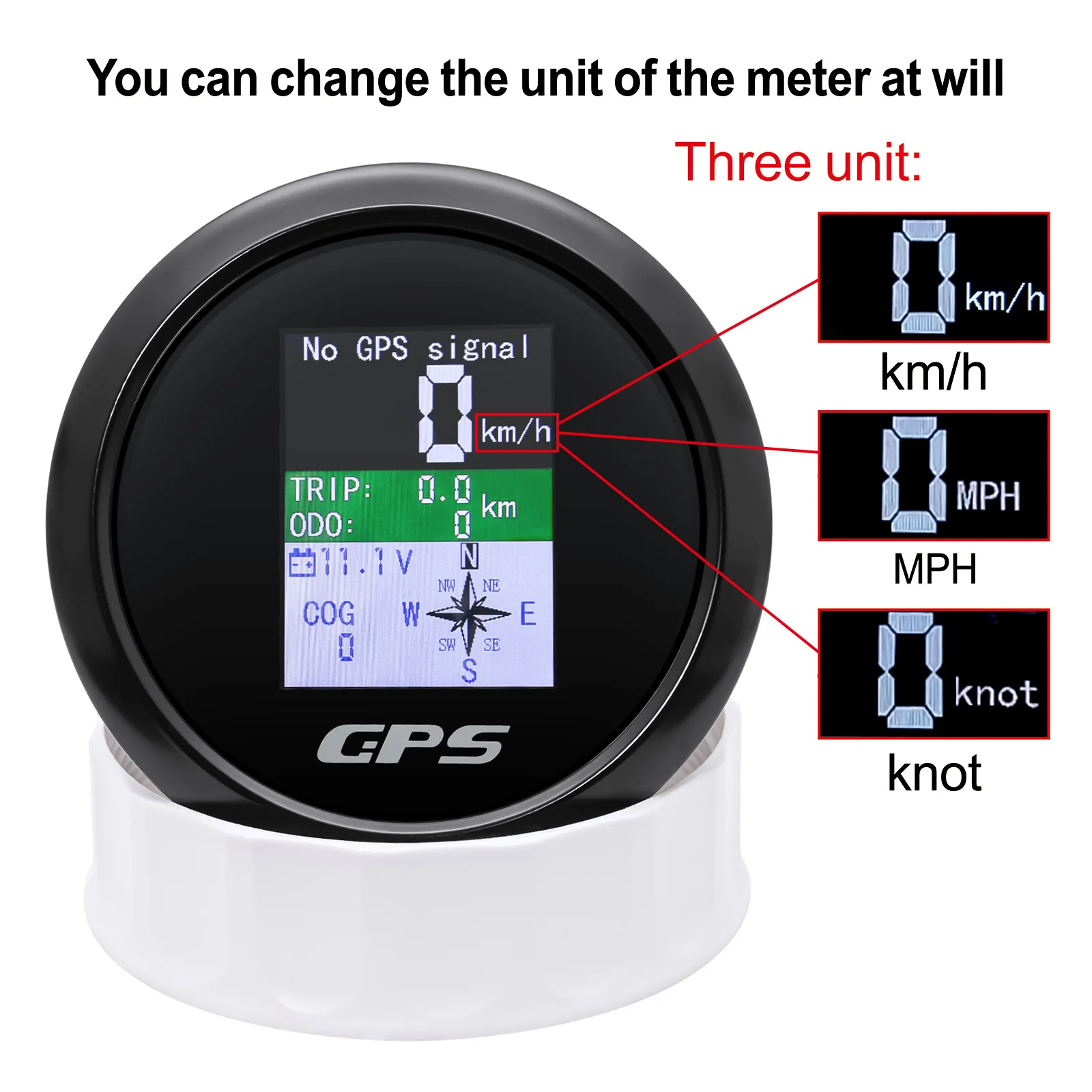 Velocímetro GPS digital TFT con pantalla y antena para camión y barco - imagen 4