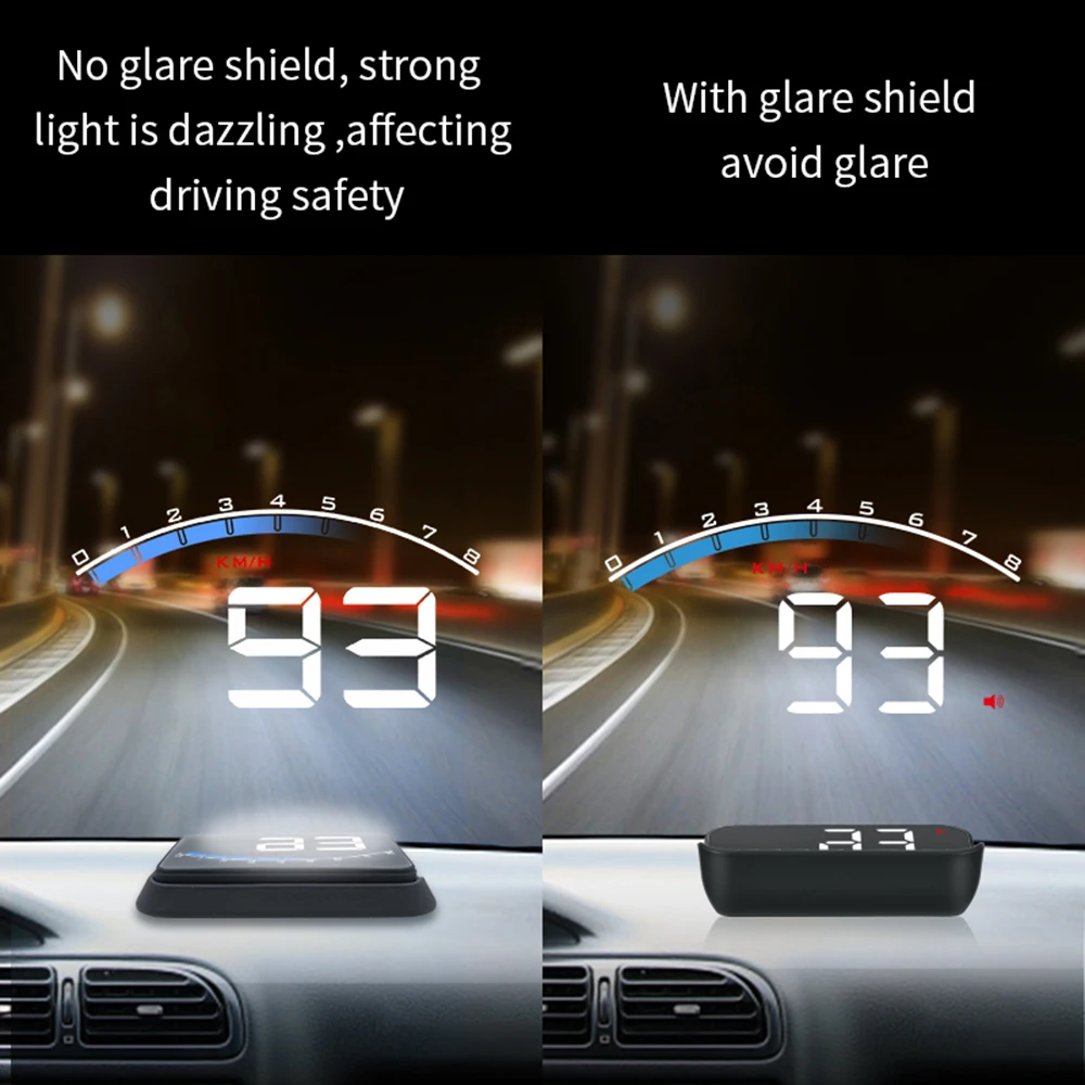 Pantalla HUD OBD para coche: velocímetro, tacómetro y voltímetro - imagen 3