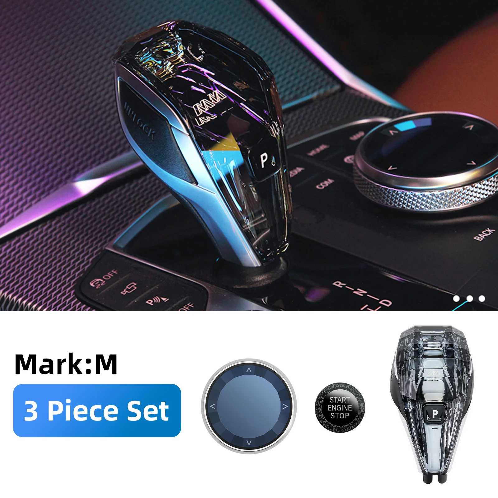 Juego de 4 piezas de perilla de engranaje de cristal, accesorios interiores de coche para BMW X5 G05 /X6 G06/ X7 G07/Z4 G29 2009- 2023 - imagen 2