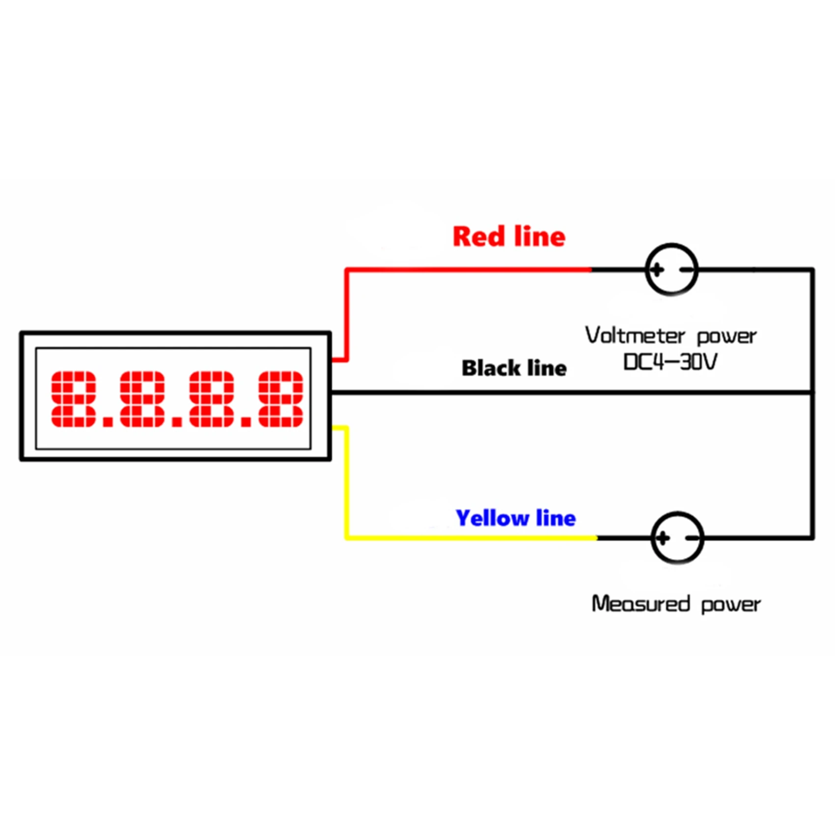 Mini voltímetro digital LED de panel 0-100V para coche - imagen 5