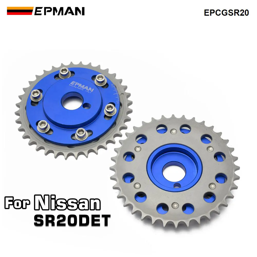 EPMAN 2 uds engranajes de leva ajustables Kit de polea de engranaje de sincronización para motor Nissian S13 SR20DE/T entrada y escape EPCGSR20