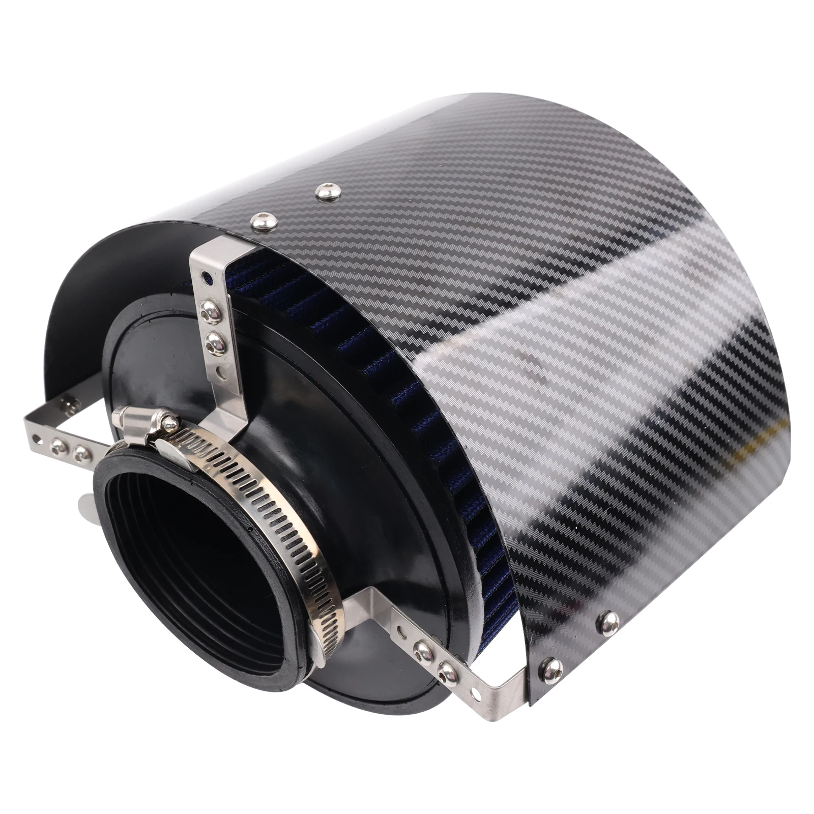 Protector térmico de entrada de aire de acero con cuello de 2,5 ''-5'', kit de filtro de aire cónico de entrada de 3 pulgadas y 76mm con cubierta para accesorios de carreras universales - imagen 4