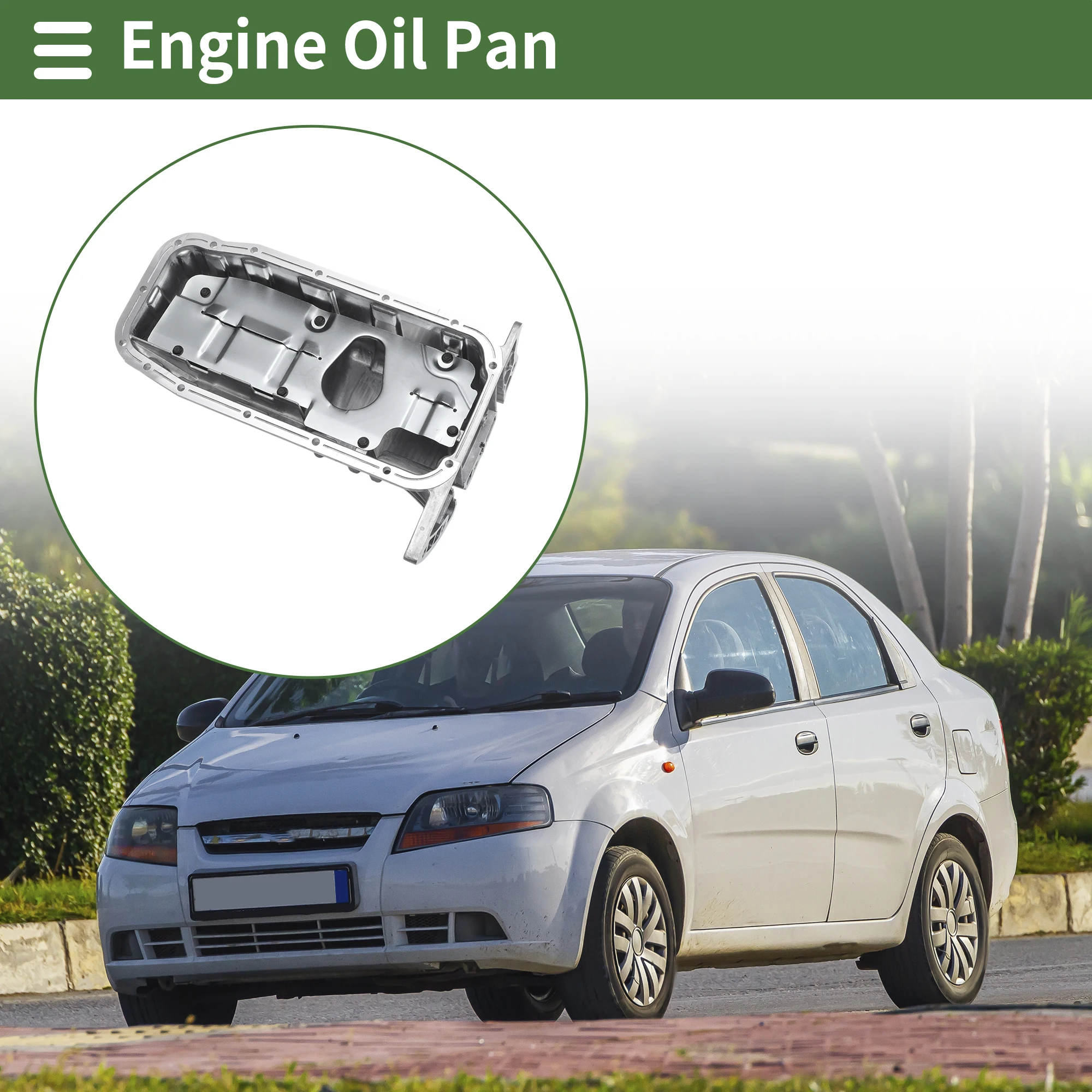 UXCELL 1 pieza No.96481581 cárter de aceite de motor para Chevrolet Aveo 04-08 aluminio tono plateado