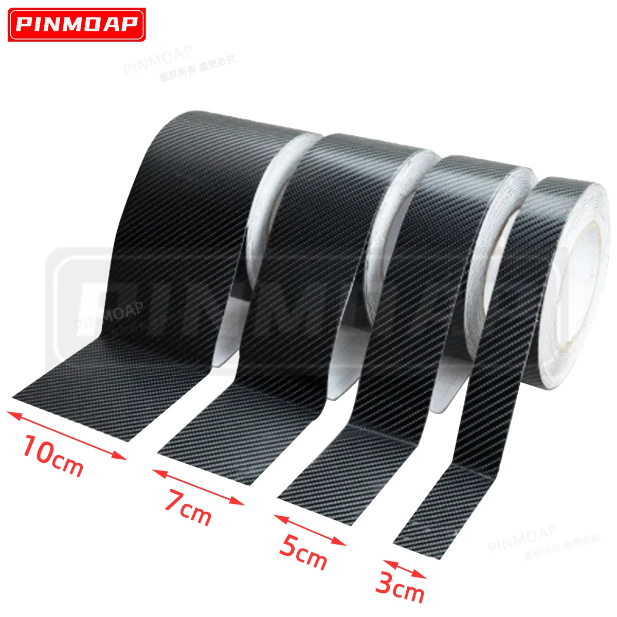 Pegatina antideslizante de fibra de carbono 3D para coche