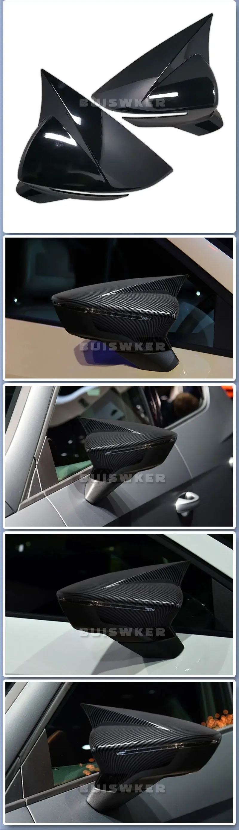 Vista de la cubierta de espejo lateral para modelos SEAT compatibles