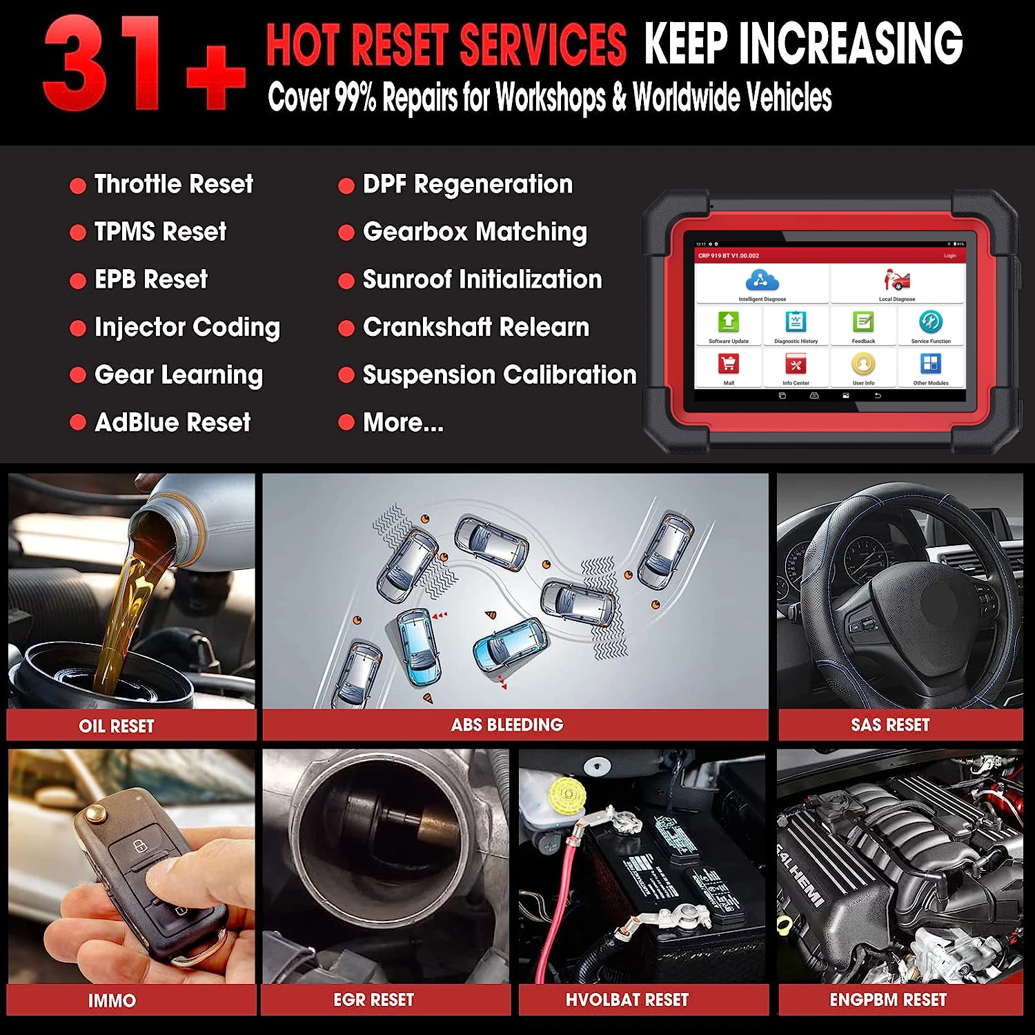 LAUNCH X431 CRP919E BT – Escáner de diagnóstico OBD2 con ECU - imagen 2