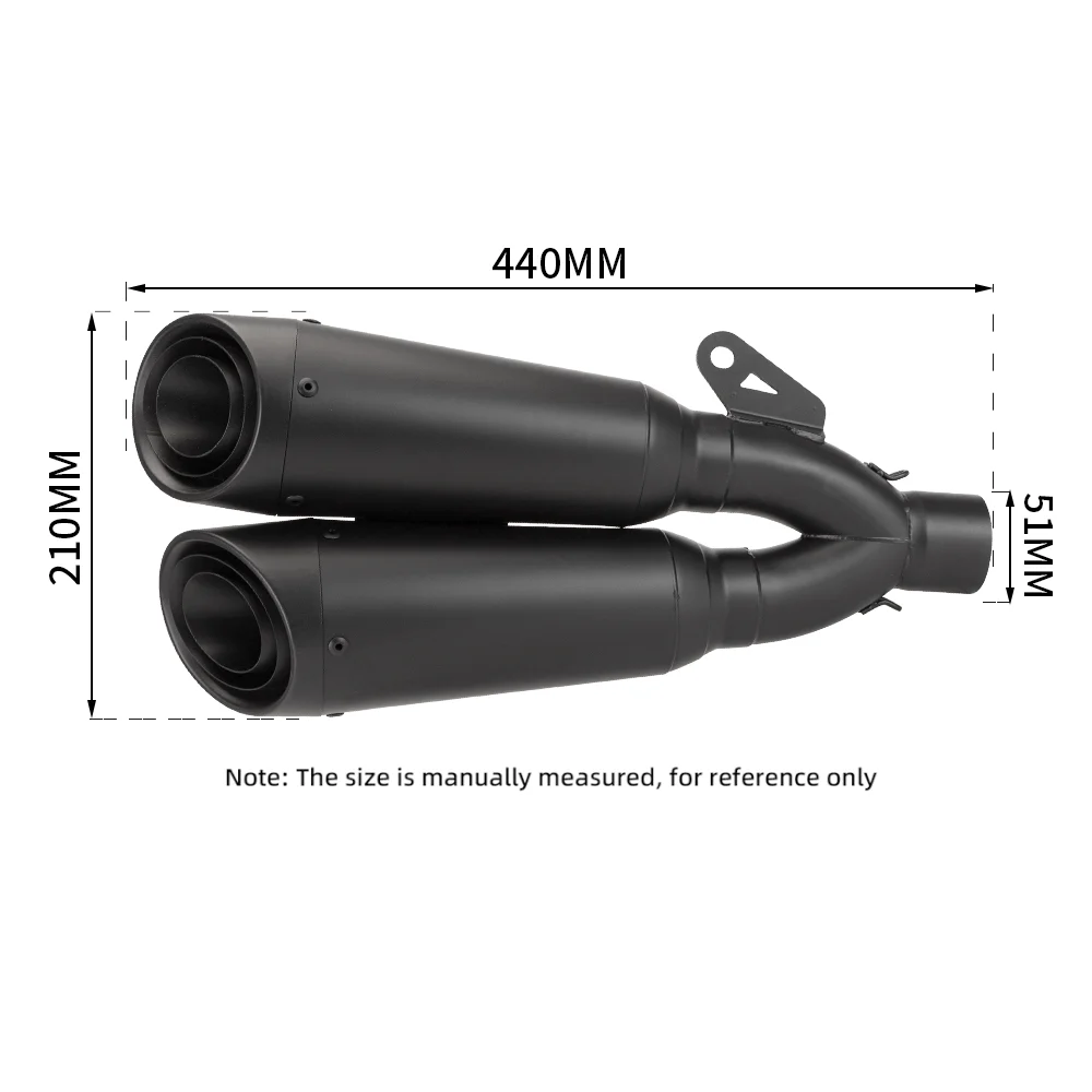 Silenciador universal de escape doble salida 51 mm para moto - imagen 4