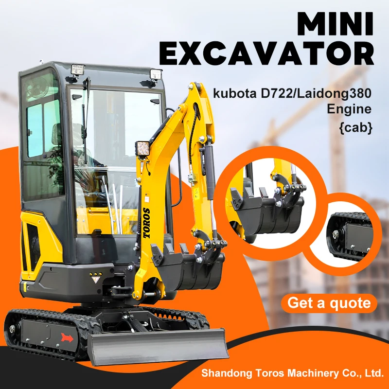 Miniexcavadora hidráulica de 1,6 t con certificación EPA y CE - imagen 2