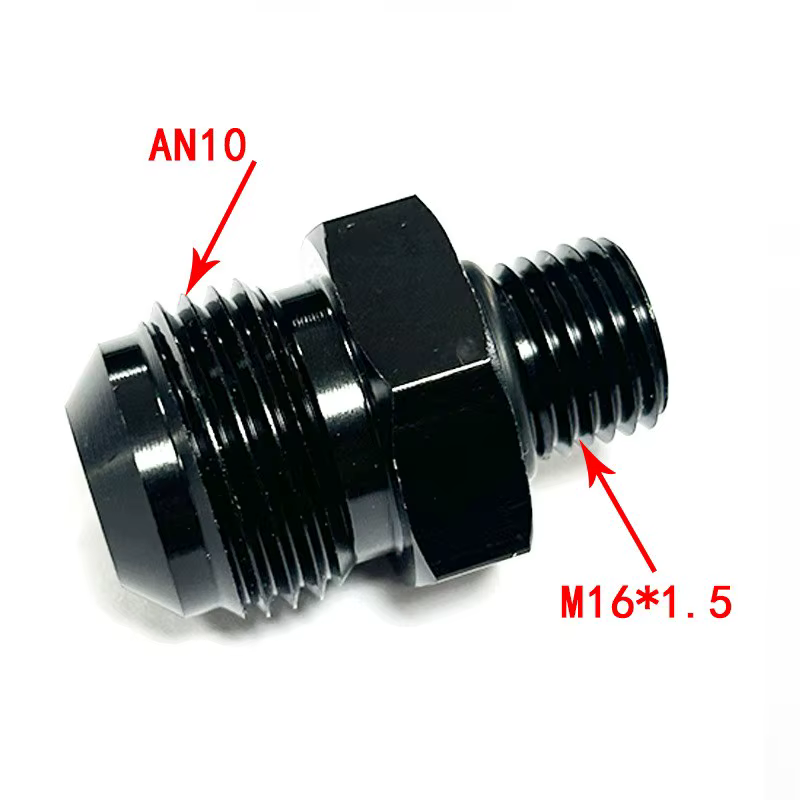 Adaptador recto AN10 a M14x1,5/M16x1,5/M18x1,5, aluminio negro - imagen 4