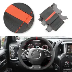 Accesorios interiores de coche, cubierta de cuero de microfibra para volante para Chevrolet Camaro 2016 2017 2018 2019 2020 2021 2022 2023 2024