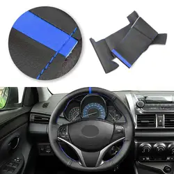 Funda volante microfibra negra-azul Toyota Yaris L Vios 2014-2019