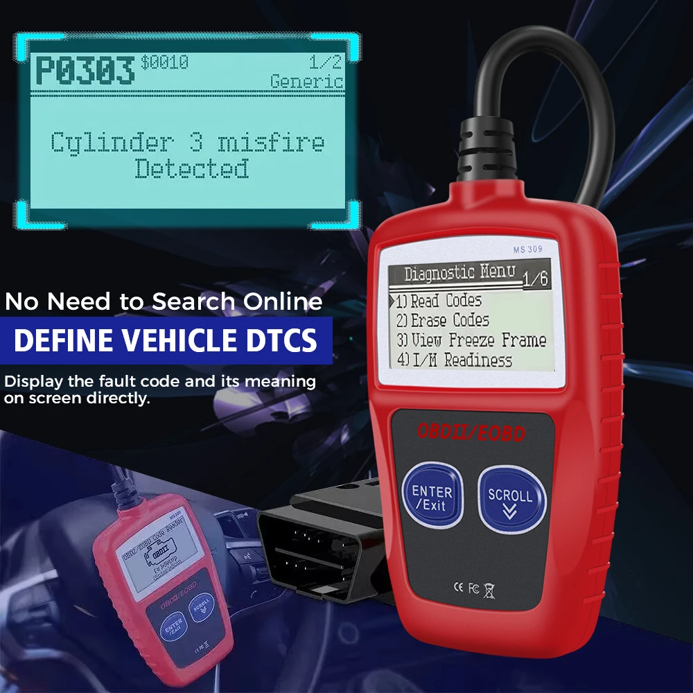 Lector de código OBD2, versión Universal, accesorios para automóviles, escáner OBD 2, pantalla Digital de 16 pines, herramientas de diagnóstico de coche, código de falla transparente - imagen 2