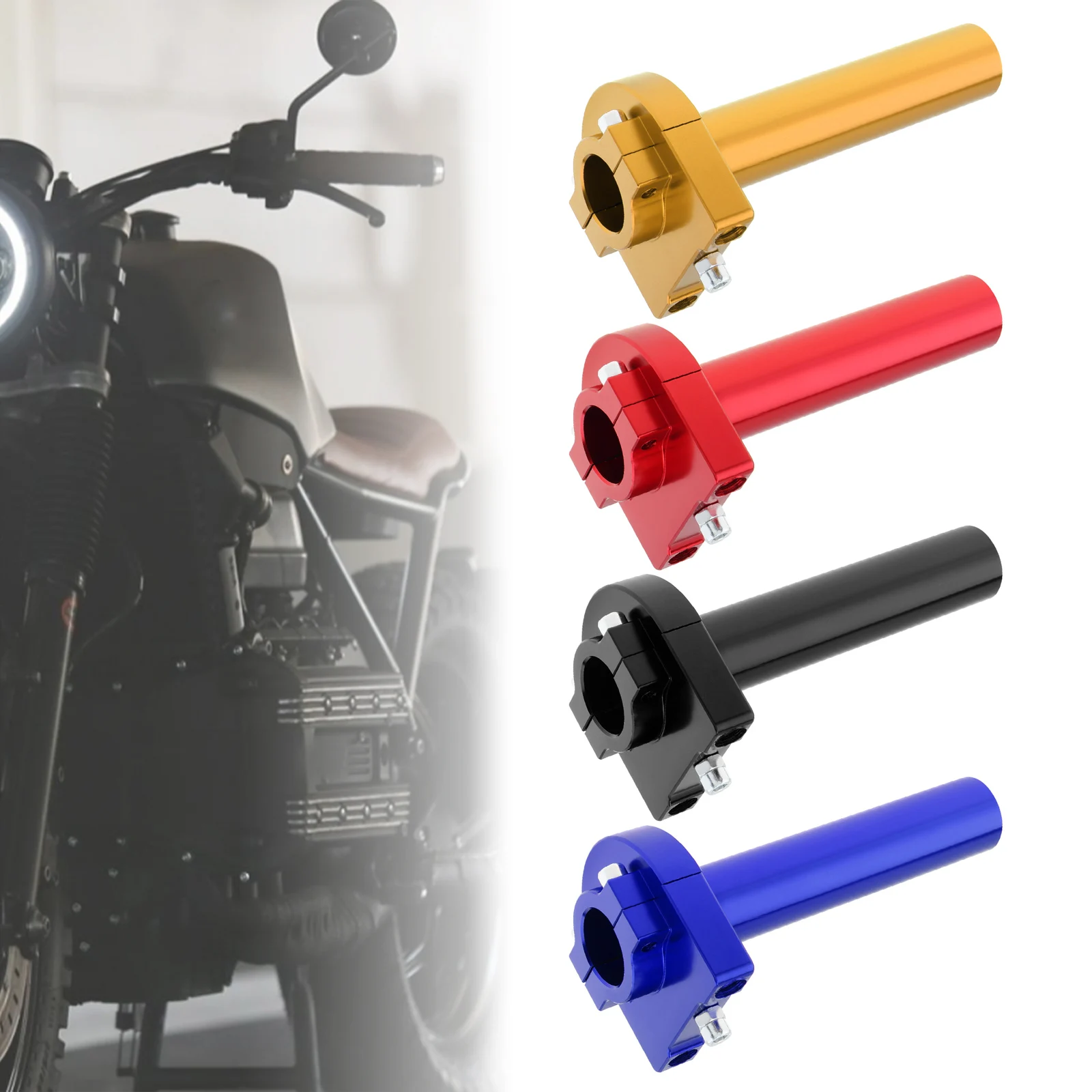 Puños de acelerador CNC de aluminio multicolor para moto, 22 mm