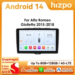 Radio 2 DIN Hizpo con CarPlay y Android Auto para Alfa Romeo Giulietta