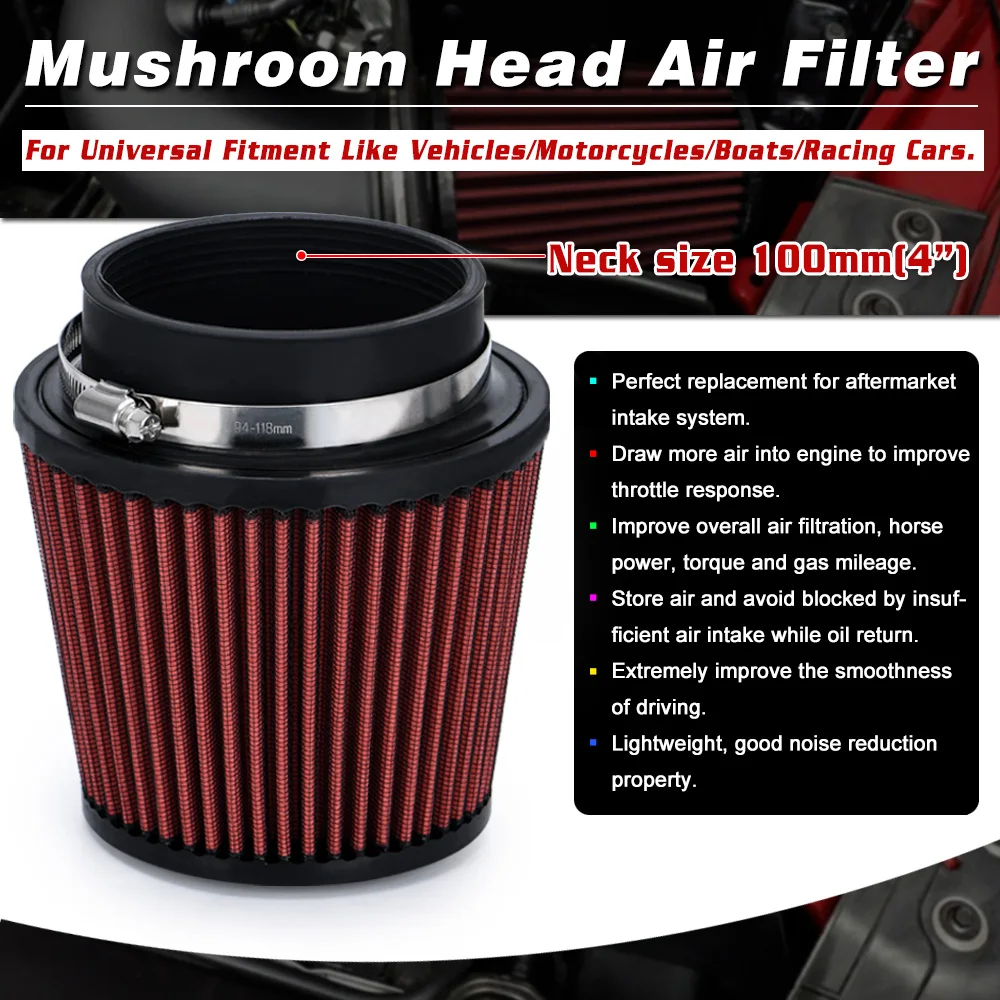 Filtro de aire deportivo universal de alto flujo para coche y scooter - imagen 2