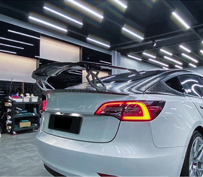2015-2021 para Tesla Model 3 S X Spoiler modelo S alerón trasero del maletero Material de fibra de carbono Real modelo accesorios para automóviles - imagen 3