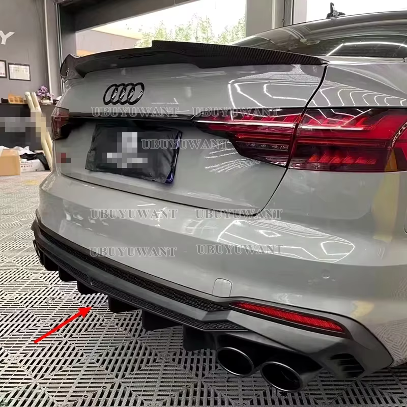 Difusor trasero carbono Audi A4 B9 S-Line 2020-2024 sin escapes - imagen 5