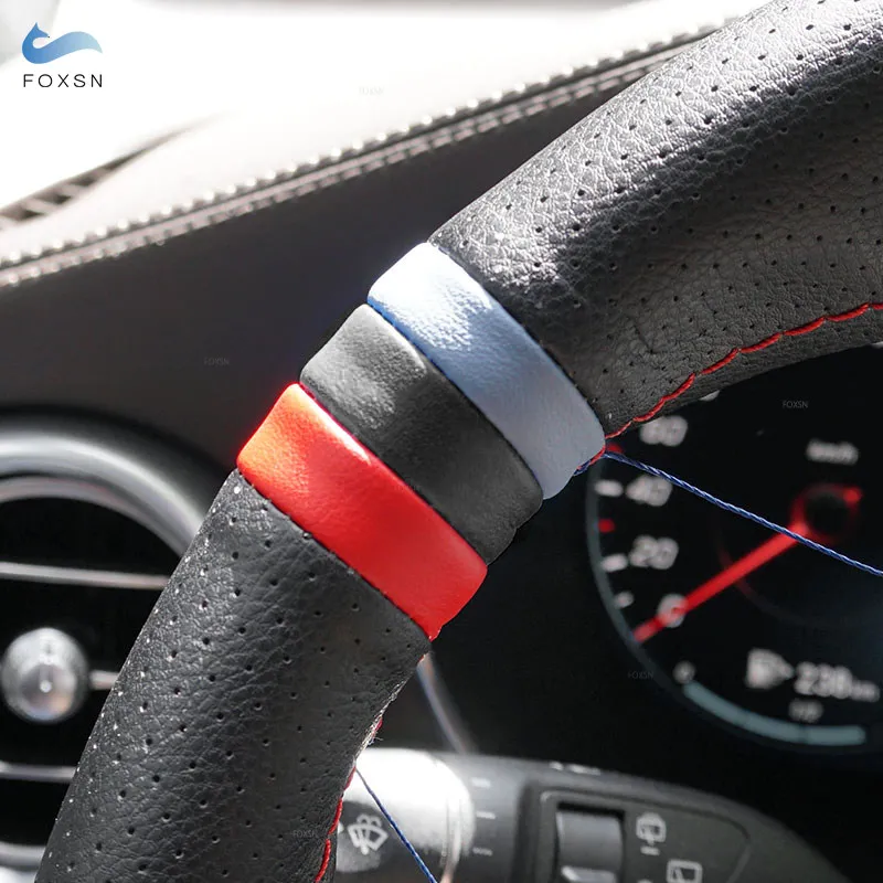 Funda de volante de cuero perforado BMW E46 Coupé, E53, Z3, E36 y E39 - imagen 3