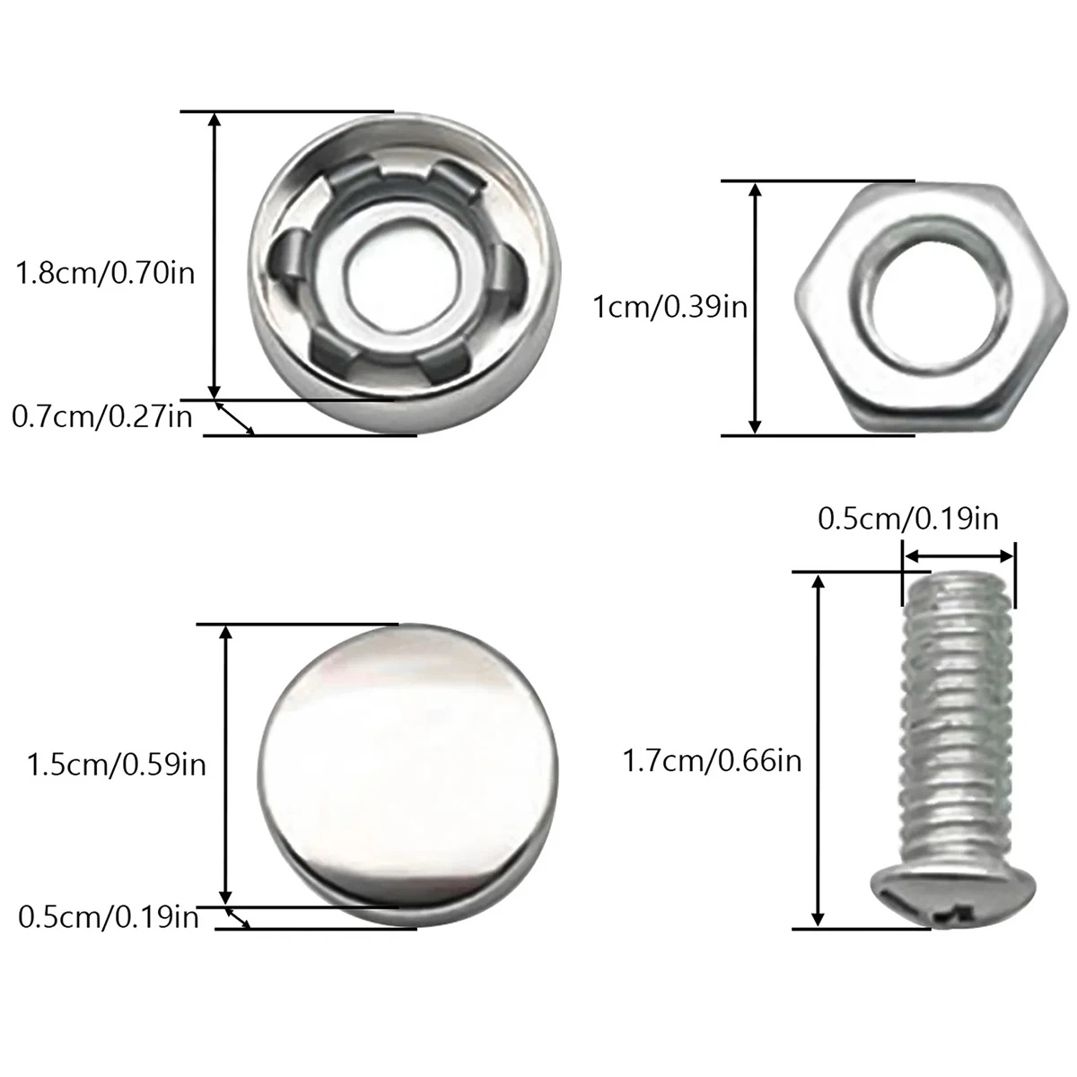 Tornillos antirrobo para matrícula de coche de acero inoxidable - imagen 2