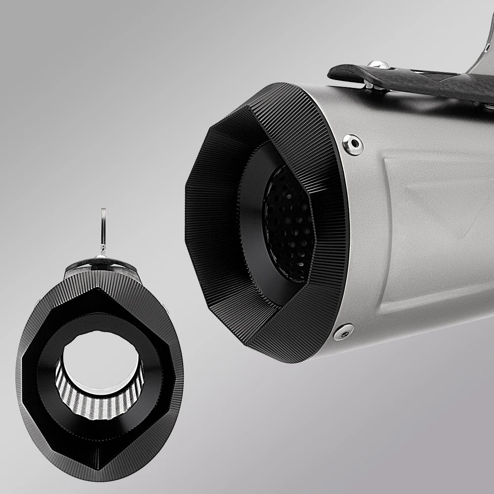 Tubo de Escape 51 mm para motos con silenciador de carreras de carbono - imagen 4