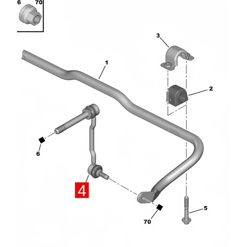Rótula barra estabilizadora original Peugeot 407 y Citroen C6 - imagen 3