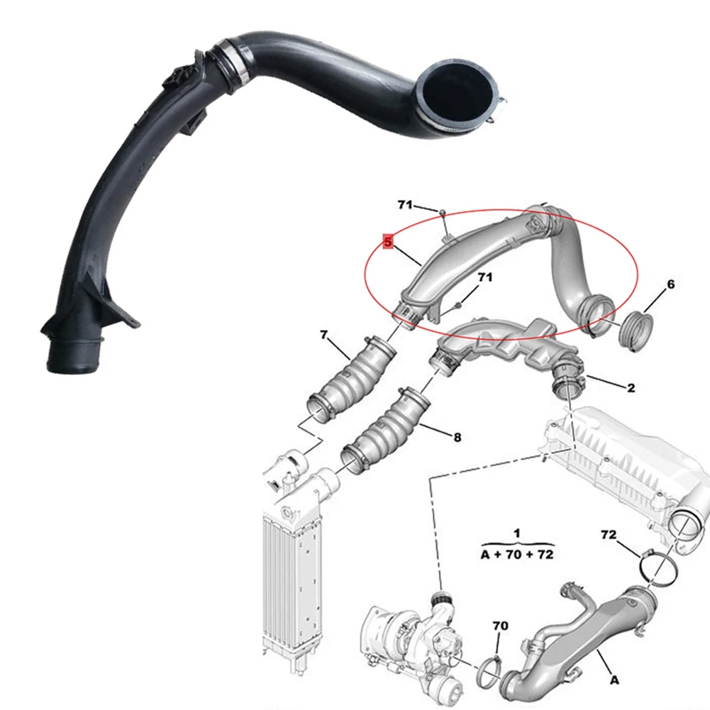 Manguera admisión turbo AU63 1.6 THP - Peugeot 308 3008 Citroën DS4 - imagen 5