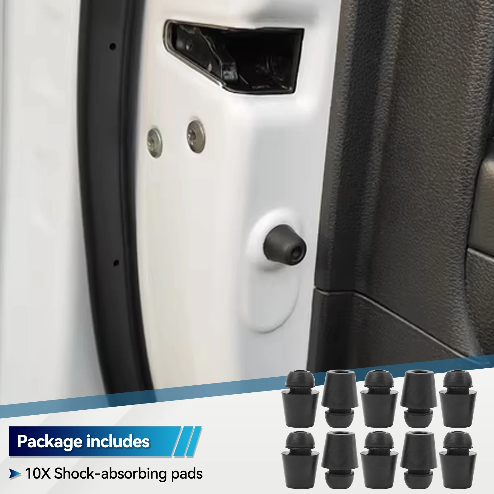 10x amortiguadores de puerta de coche, cubierta de almohadilla de goma, tapa antigolpes de goma para Hyundai Elantra Sonata Accent ix35 IX45 Kia Rio 4 5 Ceed - imagen 2