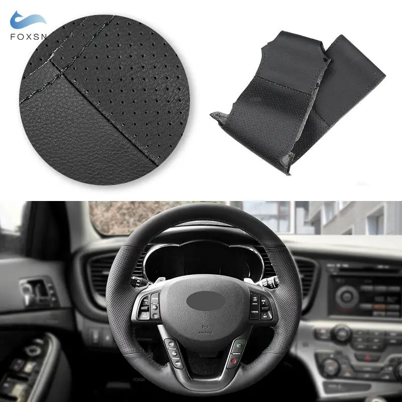 Funda de volante de cuero perforado para Kia Optima 2008-2013