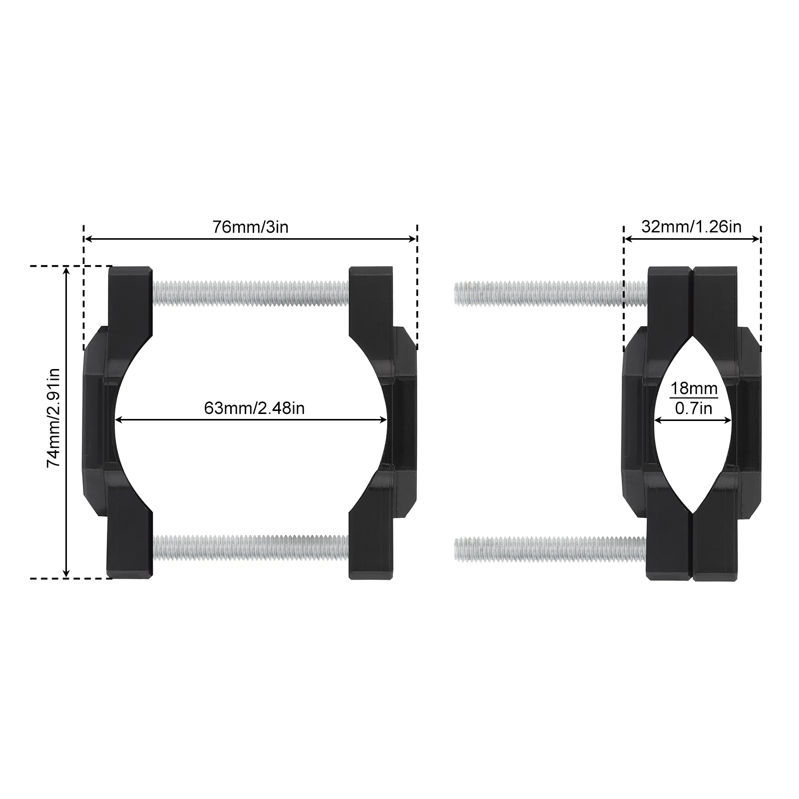 Soporte de faro para moto y GPS con abrazadera de manillar - imagen 3