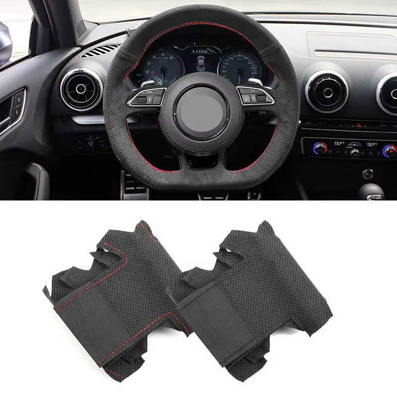 Funda de volante de cuero y ante para Audi S3/S5