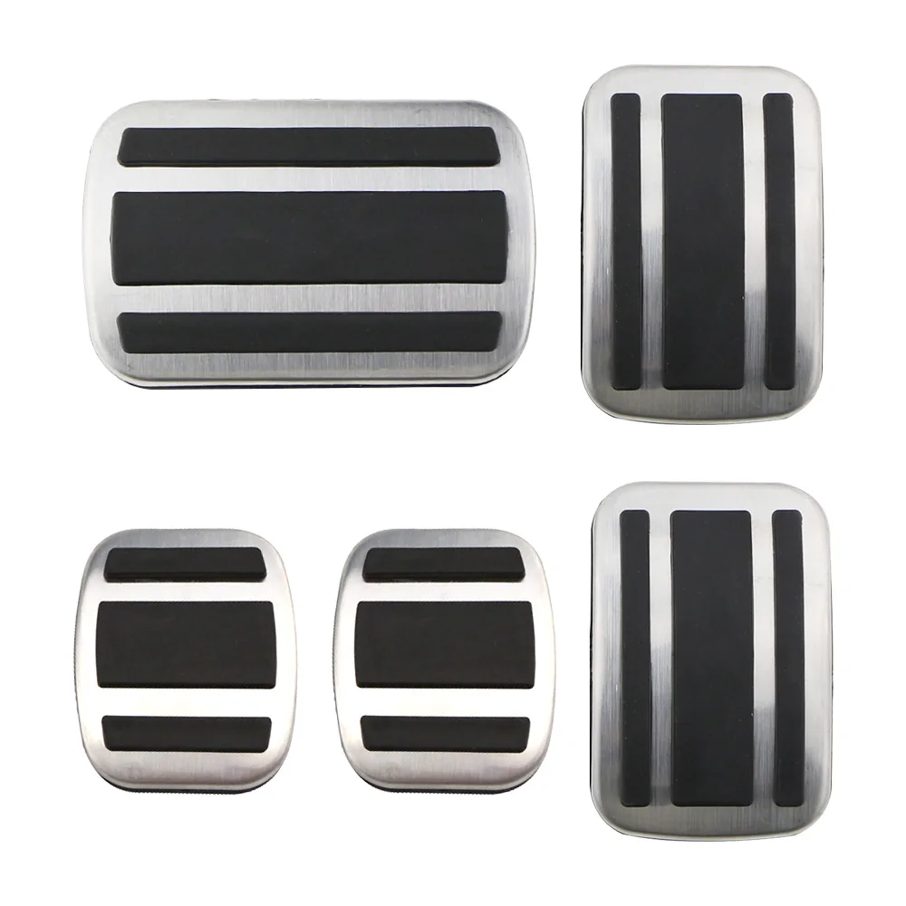 Juego de cubiertas de pedal para coche en acero inoxidable plateado y negro