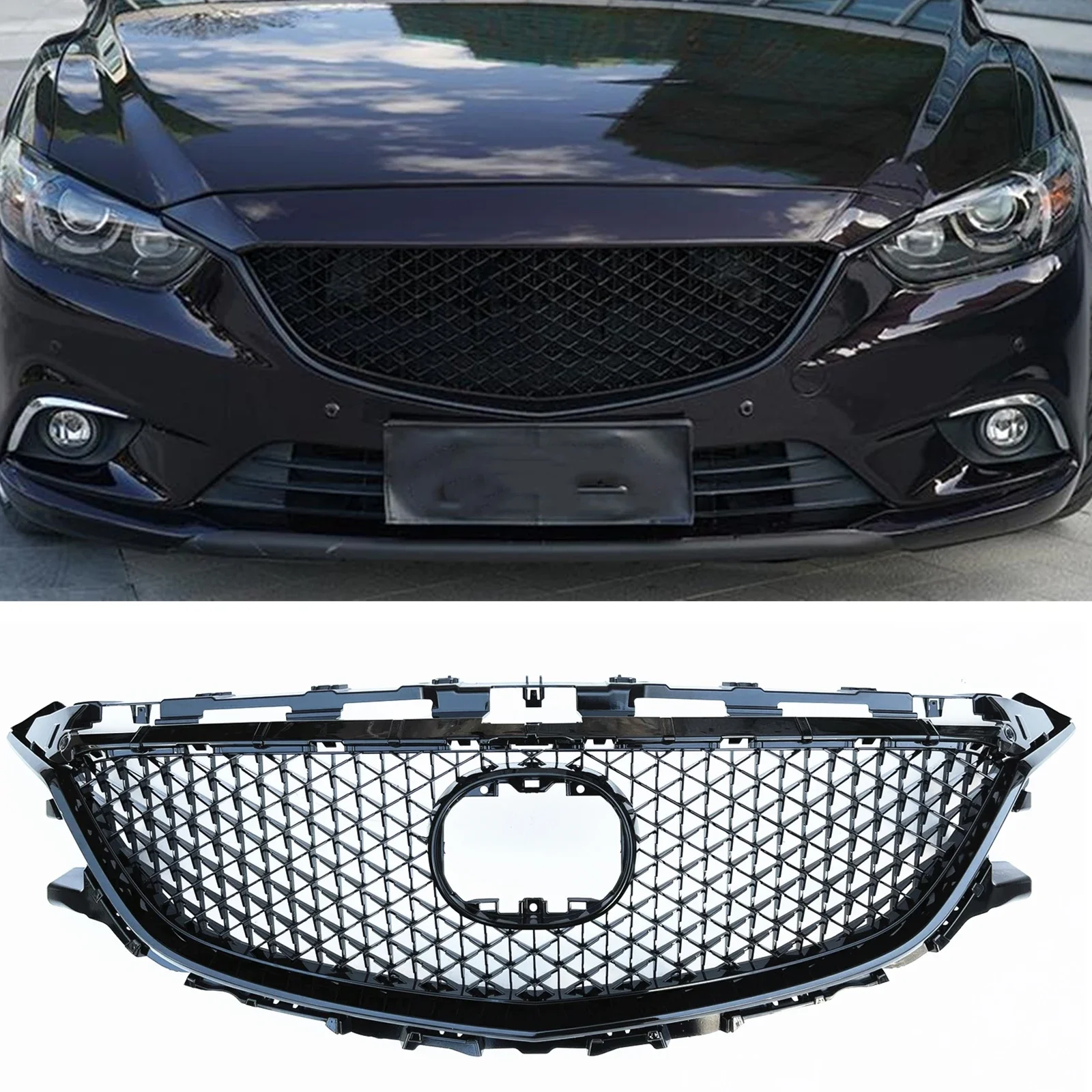 Parrilla frontal Mazda 6 Atenza con patrón panal de abeja