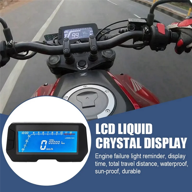 Velocímetro digital LCD para moto 12000RPM con indicador de marcha - imagen 3