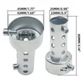 2x Silver Short 45mm