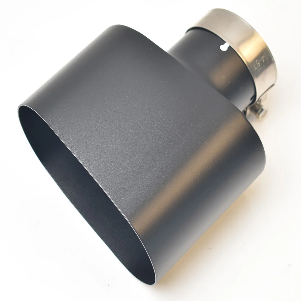 Punta de escape universal acero inoxidable negro mate para tuning - imagen 3