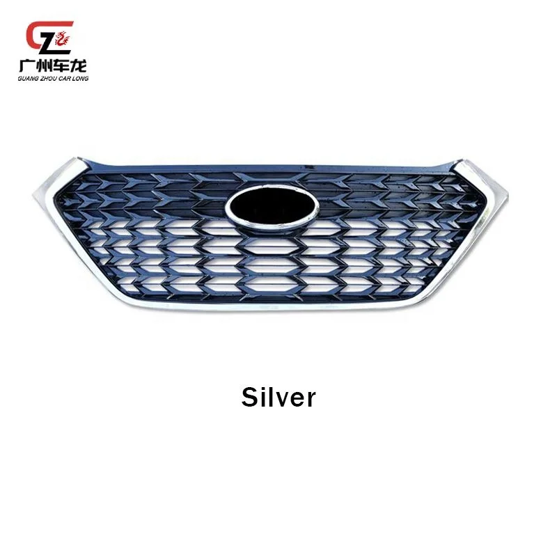Parrilla delantera Hyundai Tucson 2015-2018 ABS negra plateada - imagen 2