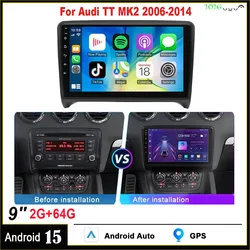 Radio navegador GPS Android para Audi TT MK2 con CarPlay