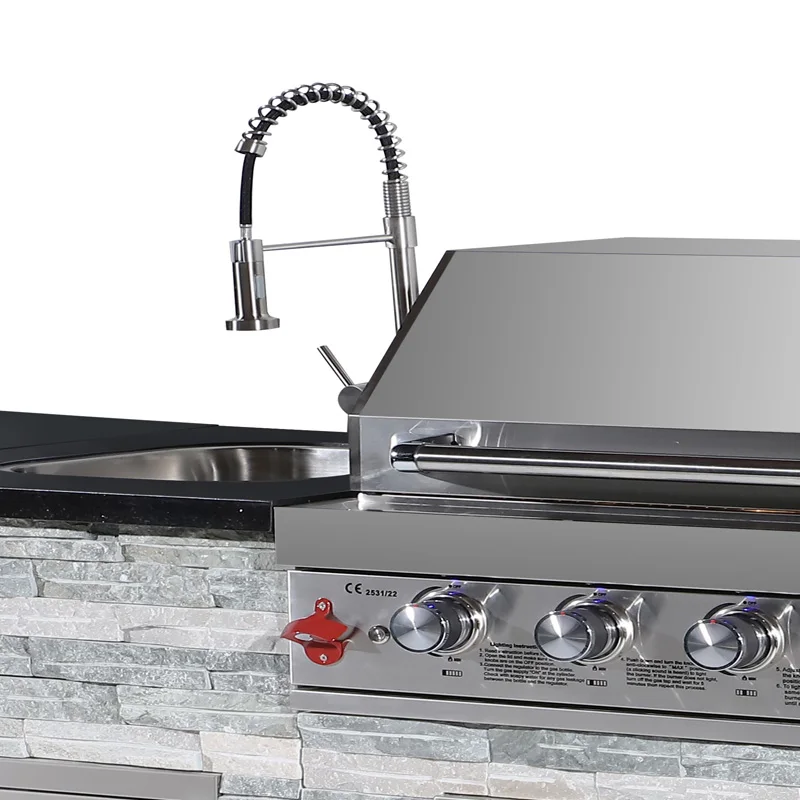 Parrilla barbacoa acero inoxidable con piedra natural para cocina exterior - imagen 5